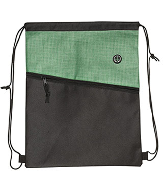 BLK22-BG219 - Tonal Heathered Non-Woven Drawstring Backpack