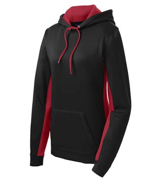 Ladies' Fleece Colorblock Hooded Pullover