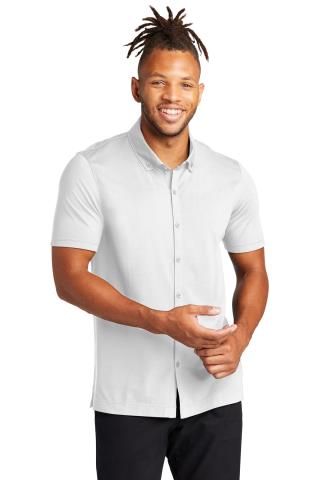 Stretch Pique Full-Button Polo